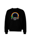 Pixel Pot of Gold St Patrick Text Adult Dark Sweatshirt-Sweatshirts-TooLoud-Black-Small-Davson Sales