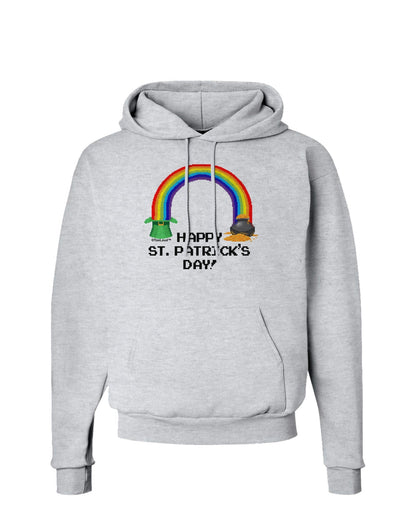 Pixel Pot of Gold St Patrick Text Hoodie Sweatshirt-Hoodie-TooLoud-AshGray-Small-Davson Sales