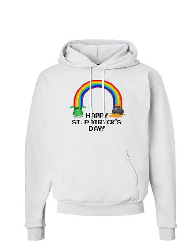 Pixel Pot of Gold St Patrick Text Hoodie Sweatshirt-Hoodie-TooLoud-White-Small-Davson Sales