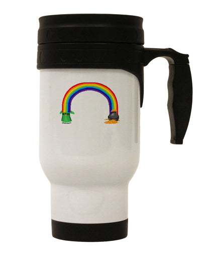 Pixel Pot of Gold Stainless Steel 14oz Travel Mug-Travel Mugs-TooLoud-White-Davson Sales