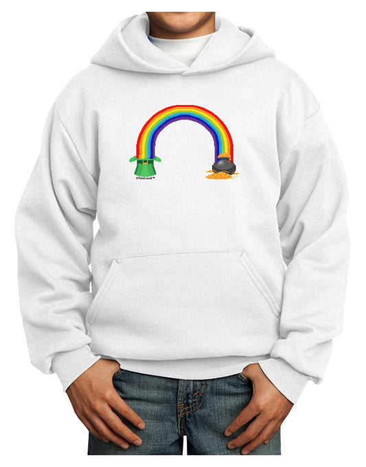 Pixel Pot of Gold Youth Hoodie Pullover Sweatshirt-Youth Hoodie-TooLoud-White-XS-Davson Sales