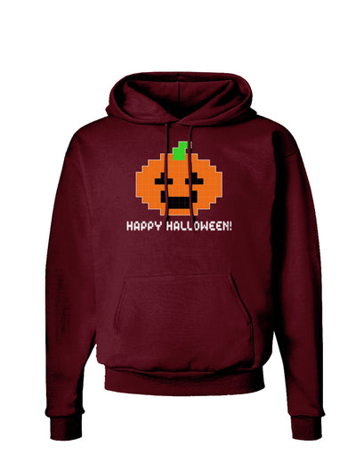 Pixel Pumpkin - Halloween Dark Hoodie Sweatshirt-Hoodie-TooLoud-Maroon-Small-Davson Sales