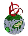 Pixel Zombie Costume Green Circular Metal Ornament All Over Print-Ornament-TooLoud-White-Davson Sales