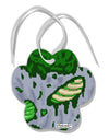 Pixel Zombie Costume Green Paw Print Shaped Ornament All Over Print-Ornament-TooLoud-White-Davson Sales