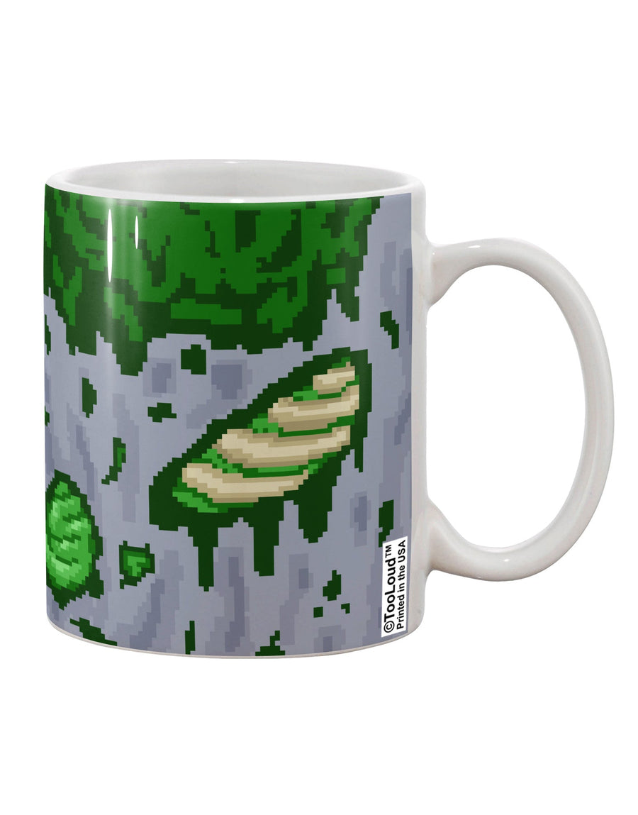 Pixel Zombie Costume Green Printed 11 oz Coffee Mug - The Perfect Drinkware for Zombie Enthusiasts TooLoud-11 OZ Coffee Mug-TooLoud-White-Davson Sales