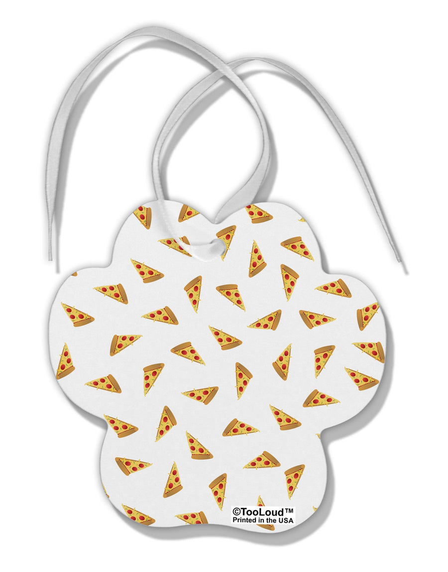 Pizza Slices AOP Paw Print Shaped Ornament All Over Print-Ornament-TooLoud-White-Davson Sales