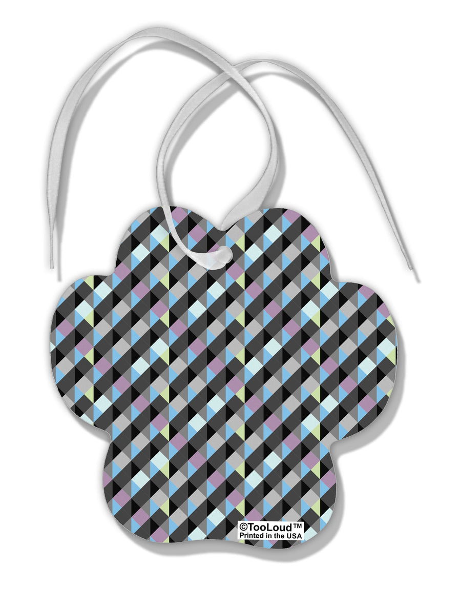 Plaid Pattern AOP Paw Print Shaped Ornament All Over Print-Ornament-TooLoud-White-Davson Sales