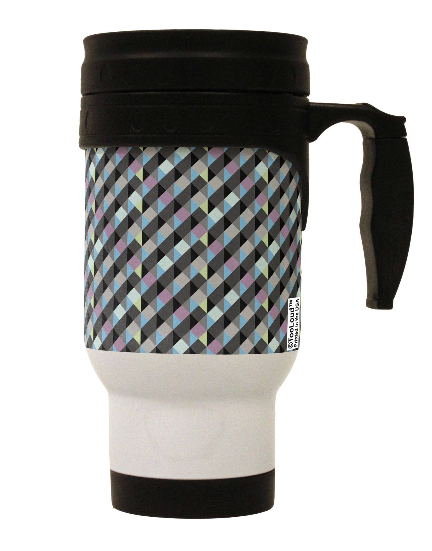 Plaid Pattern AOP Stainless Steel 14oz Travel Mug All Over Print-Travel Mugs-TooLoud-White-Davson Sales