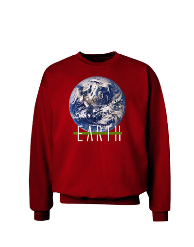 Planet Earth Text Adult Dark Sweatshirt-Sweatshirts-TooLoud-Deep-Red-Small-Davson Sales