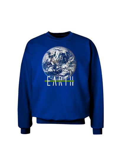 Planet Earth Text Adult Dark Sweatshirt-Sweatshirts-TooLoud-Deep-Royal-Blue-Small-Davson Sales