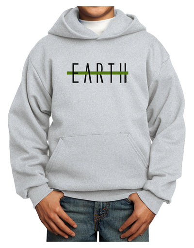 Planet Earth Text Only Youth Hoodie Pullover Sweatshirt-Youth Hoodie-TooLoud-Ash-XS-Davson Sales