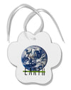 Planet Earth Text Paw Print Shaped Ornament by TooLoud-Ornament-TooLoud-White-Davson Sales