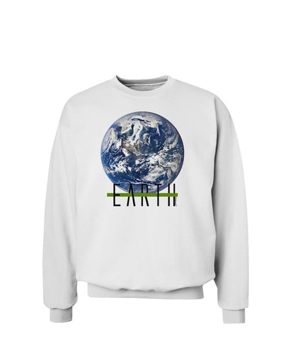 Planet Earth Text Sweatshirt-Sweatshirts-TooLoud-White-Small-Davson Sales