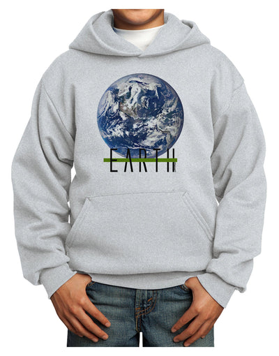Planet Earth Text Youth Hoodie Pullover Sweatshirt-Youth Hoodie-TooLoud-Ash-XS-Davson Sales