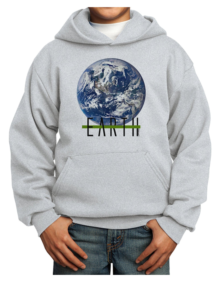 Planet Earth Text Youth Hoodie Pullover Sweatshirt-Youth Hoodie-TooLoud-White-XS-Davson Sales