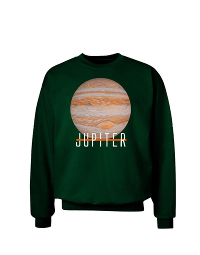 Planet Jupiter Earth Text Adult Dark Sweatshirt-Sweatshirts-TooLoud-Deep-Forest-Green-Small-Davson Sales