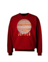 Planet Jupiter Earth Text Adult Dark Sweatshirt-Sweatshirts-TooLoud-Deep-Red-Small-Davson Sales