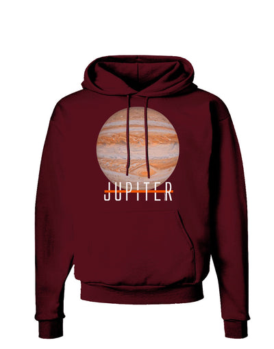 Planet Jupiter Earth Text Dark Hoodie Sweatshirt-Hoodie-TooLoud-Maroon-Small-Davson Sales