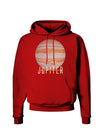 Planet Jupiter Earth Text Dark Hoodie Sweatshirt-Hoodie-TooLoud-Red-Small-Davson Sales