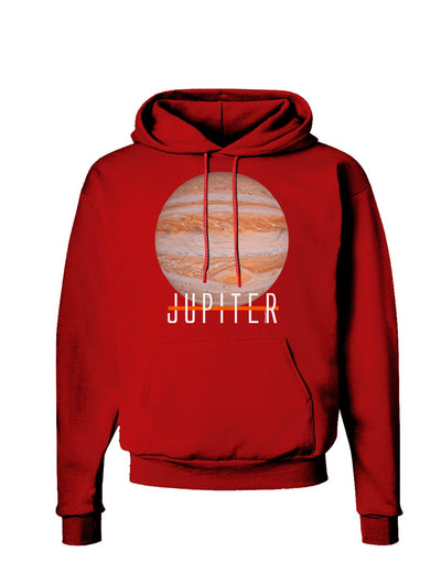 Planet Jupiter Earth Text Dark Hoodie Sweatshirt-Hoodie-TooLoud-Red-Small-Davson Sales