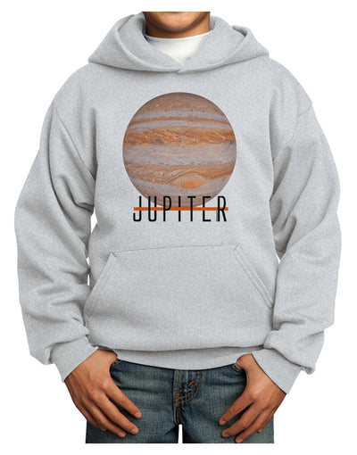 Planet Jupiter Earth Text Youth Hoodie Pullover Sweatshirt-Youth Hoodie-TooLoud-Ash-XS-Davson Sales