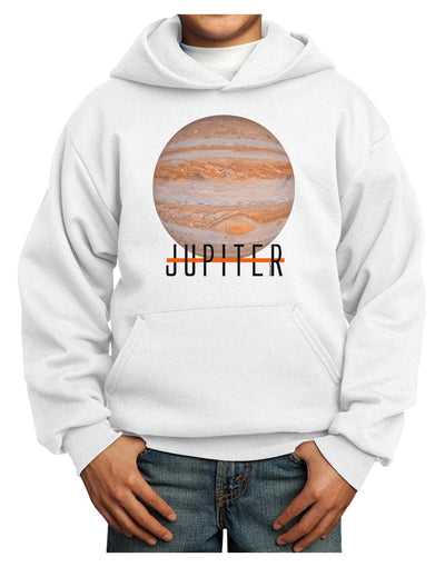 Planet Jupiter Earth Text Youth Hoodie Pullover Sweatshirt-Youth Hoodie-TooLoud-White-XS-Davson Sales