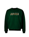 Planet Jupiter Text Only Adult Dark Sweatshirt-Sweatshirt-TooLoud-Deep-Forest-Green-Small-Davson Sales