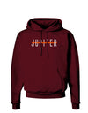 Planet Jupiter Text Only Dark Hoodie Sweatshirt-Hoodie-TooLoud-Maroon-Small-Davson Sales