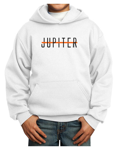 Planet Jupiter Text Only Youth Hoodie Pullover Sweatshirt-Youth Hoodie-TooLoud-White-XS-Davson Sales