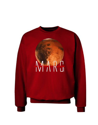 Planet Mars Text Adult Dark Sweatshirt-Sweatshirts-TooLoud-Deep-Red-Small-Davson Sales
