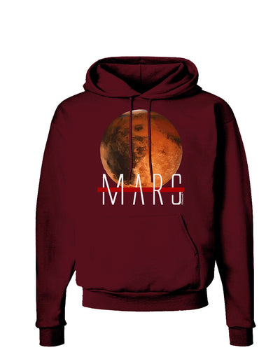 Planet Mars Text Dark Hoodie Sweatshirt-Hoodie-TooLoud-Maroon-Small-Davson Sales