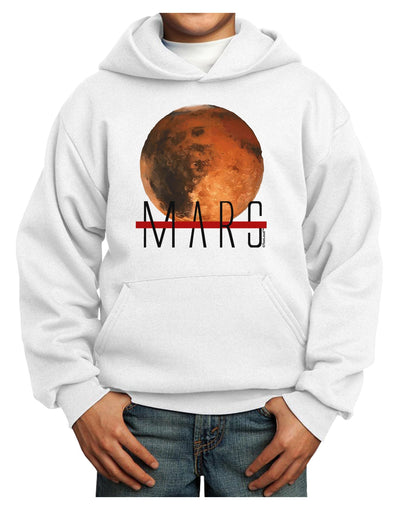 Planet Mars Text Youth Hoodie Pullover Sweatshirt-Youth Hoodie-TooLoud-White-XS-Davson Sales