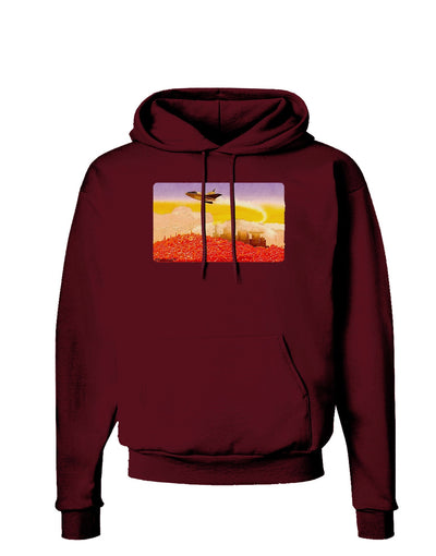 Planet Mars Watercolor Dark Hoodie Sweatshirt-Hoodie-TooLoud-Maroon-Small-Davson Sales