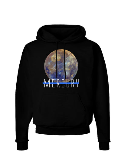 Planet Mercury Text Dark Hoodie Sweatshirt-Hoodie-TooLoud-Black-Small-Davson Sales