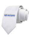 Planet Mercury Text Only Printed White Necktie