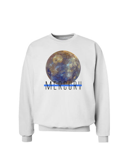 Planet Mercury Text Sweatshirt-Sweatshirt-TooLoud-White-Small-Davson Sales