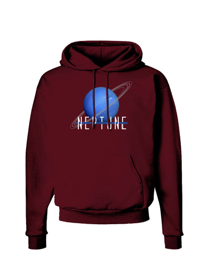 Planet Neptune Text Dark Dark Hoodie Sweatshirt-Hoodie-TooLoud-Maroon-Small-Davson Sales