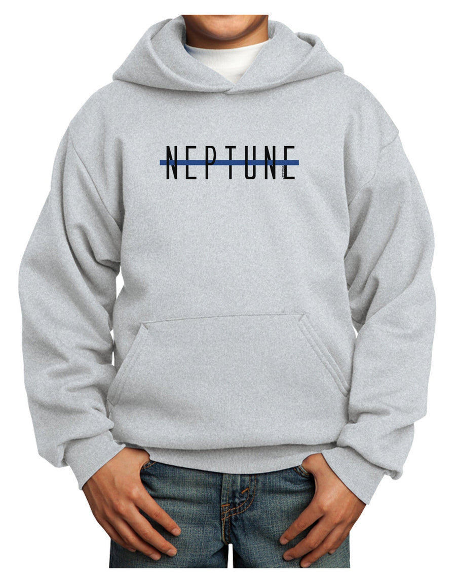 Planet Neptune Text Only Youth Hoodie Pullover Sweatshirt-Youth Hoodie-TooLoud-White-XS-Davson Sales