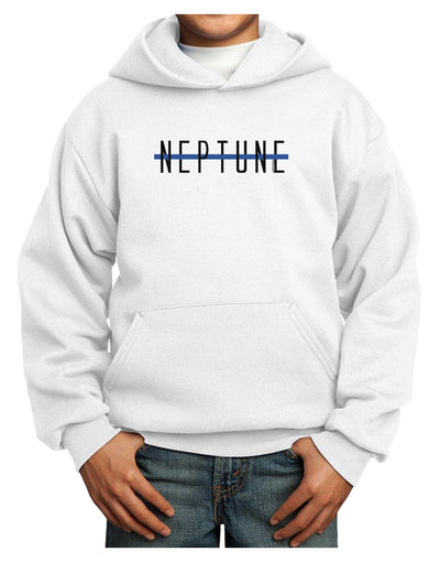 Planet Neptune Text Only Youth Hoodie Pullover Sweatshirt-Youth Hoodie-TooLoud-White-XS-Davson Sales