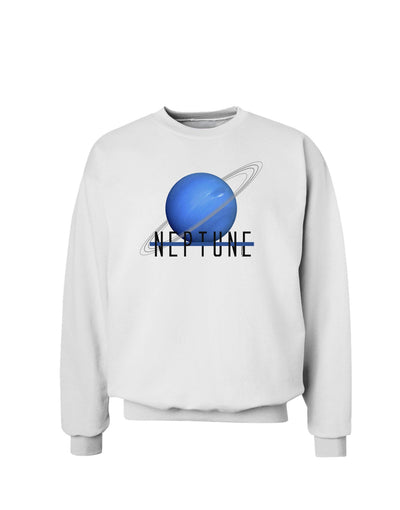 Planet Neptune Text Sweatshirt-Sweatshirt-TooLoud-White-Small-Davson Sales