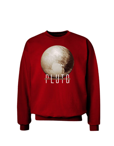 Planet Pluto Text Dark Adult Dark Sweatshirt-Sweatshirt-TooLoud-Deep-Red-Small-Davson Sales