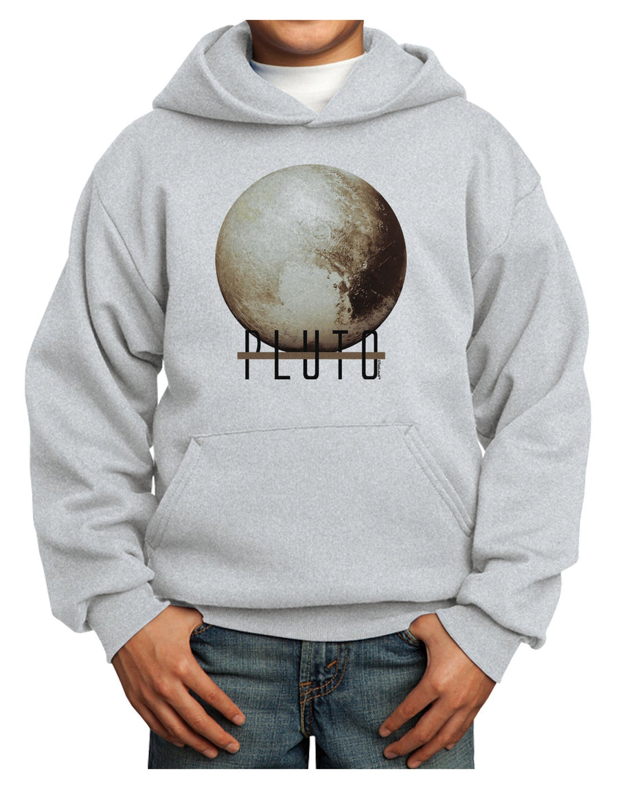 Planet Pluto Text Youth Hoodie Pullover Sweatshirt-Youth Hoodie-TooLoud-White-XS-Davson Sales