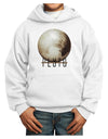 Planet Pluto Text Youth Hoodie Pullover Sweatshirt-Youth Hoodie-TooLoud-White-XS-Davson Sales