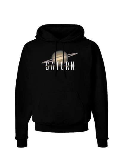 Planet Saturn Text Dark Hoodie Sweatshirt-Hoodie-TooLoud-Black-Small-Davson Sales