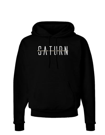 Planet Saturn Text Only Dark Hoodie Sweatshirt-Hoodie-TooLoud-Black-Small-Davson Sales