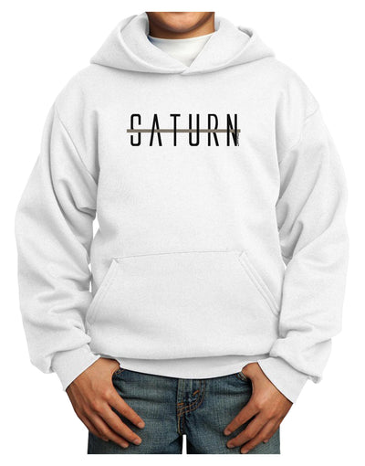 Planet Saturn Text Only Youth Hoodie Pullover Sweatshirt-Youth Hoodie-TooLoud-White-XS-Davson Sales