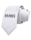 Planet Uranus Text Only Printed White Necktie