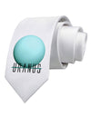 Planet Uranus Text Printed White Necktie