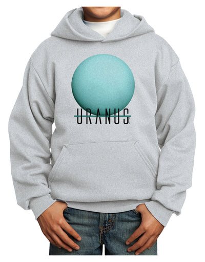 Planet Uranus Text Youth Hoodie Pullover Sweatshirt-Youth Hoodie-TooLoud-Ash-XS-Davson Sales