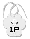 Player One Couples Design Paw Print Shaped Ornament-Ornament-TooLoud-White-Davson Sales